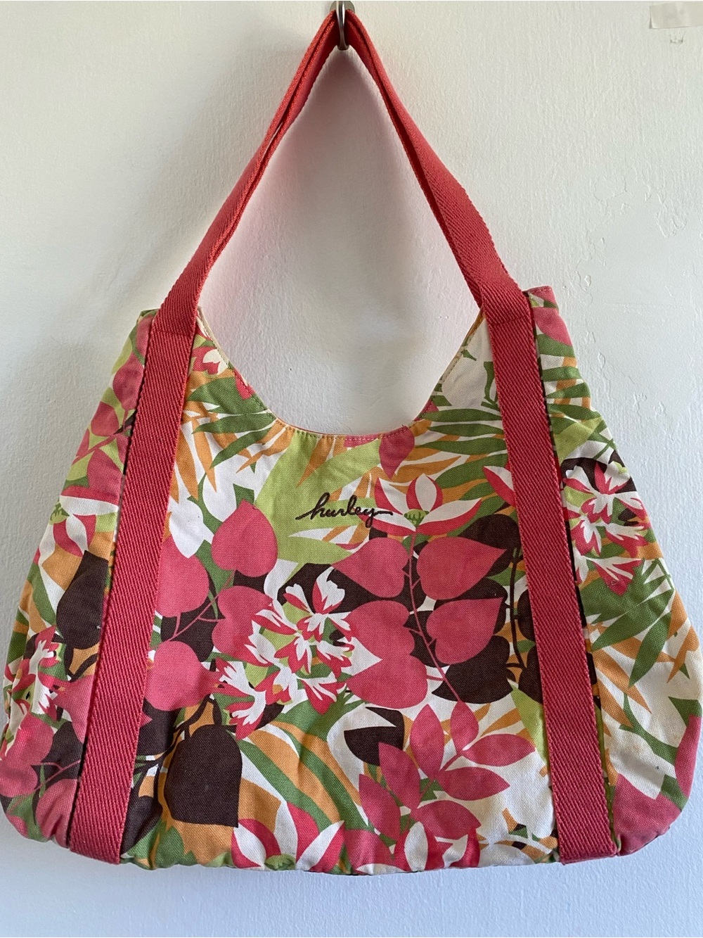 Y2K Hurley Canvas Hobo bag Tropical Beachy vacation